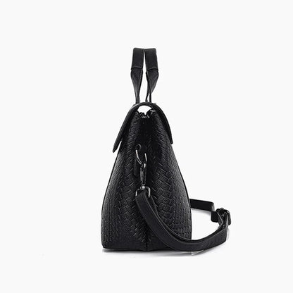 Wholesale Woven Pattern Tote Bag Large Capacity PU Leather Women Shoulder Bags for Work Commuting 2026 Hot Style