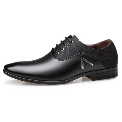 Men's Leather Shoes Men Modern Business Dress Shoes Male All-Match Casual Shoes Bridegroom Wedding Party Career Office Footwear