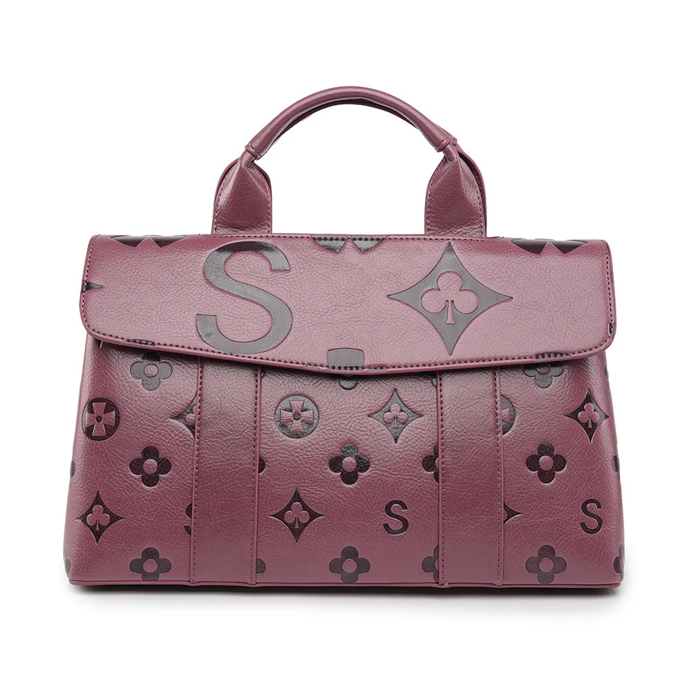 Wholesale Woven Pattern Tote Bag Large Capacity PU Leather Women Shoulder Bags for Work Commuting 2026 Hot Style