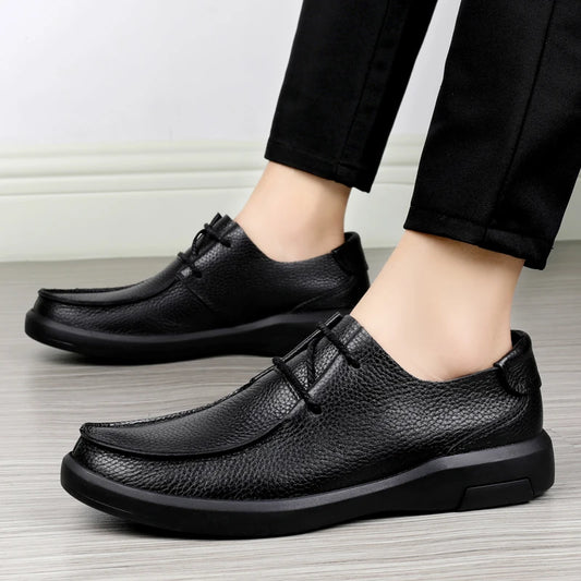 New Wholesale Oxford and Dress Shoes Flexible Business Casual Lace-up Men's Ankle Boots Top Cow Leather 37-45# High Quality