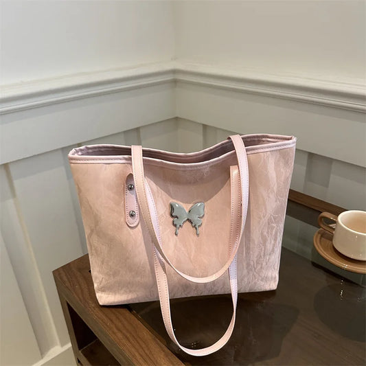 Large Capacity Tote Bag Women PU Leather Shoulder Handbag Ladies Casual Hand Bag Versatile Shopping Wholesale Custom Logo