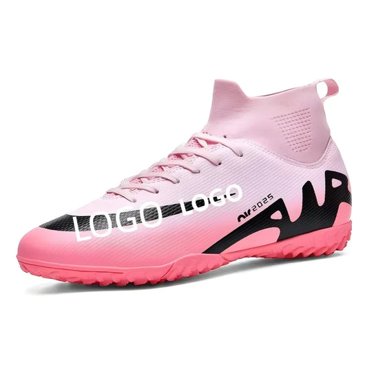 High Quality Football Socks Soccer Children's Unisex Anti-Slip Football Shoes with Synthetic Leather Upper for Grass Training
