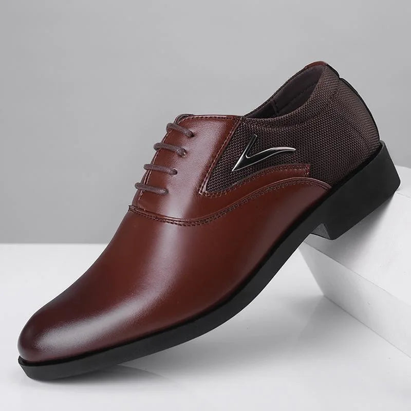 Men's Leather Shoes Men Modern Business Dress Shoes Male All-Match Casual Shoes Bridegroom Wedding Party Career Office Footwear