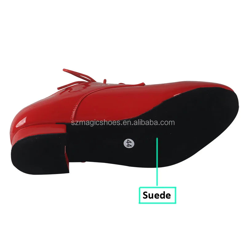 Customized Red Patent Leather Men Latin Dancing Shoe From China