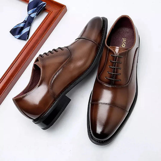 Italian Formal Oxfords Zapato De Vestir Office Shoes Genuine Leather Casual Business Men's Leather Dress Shoes