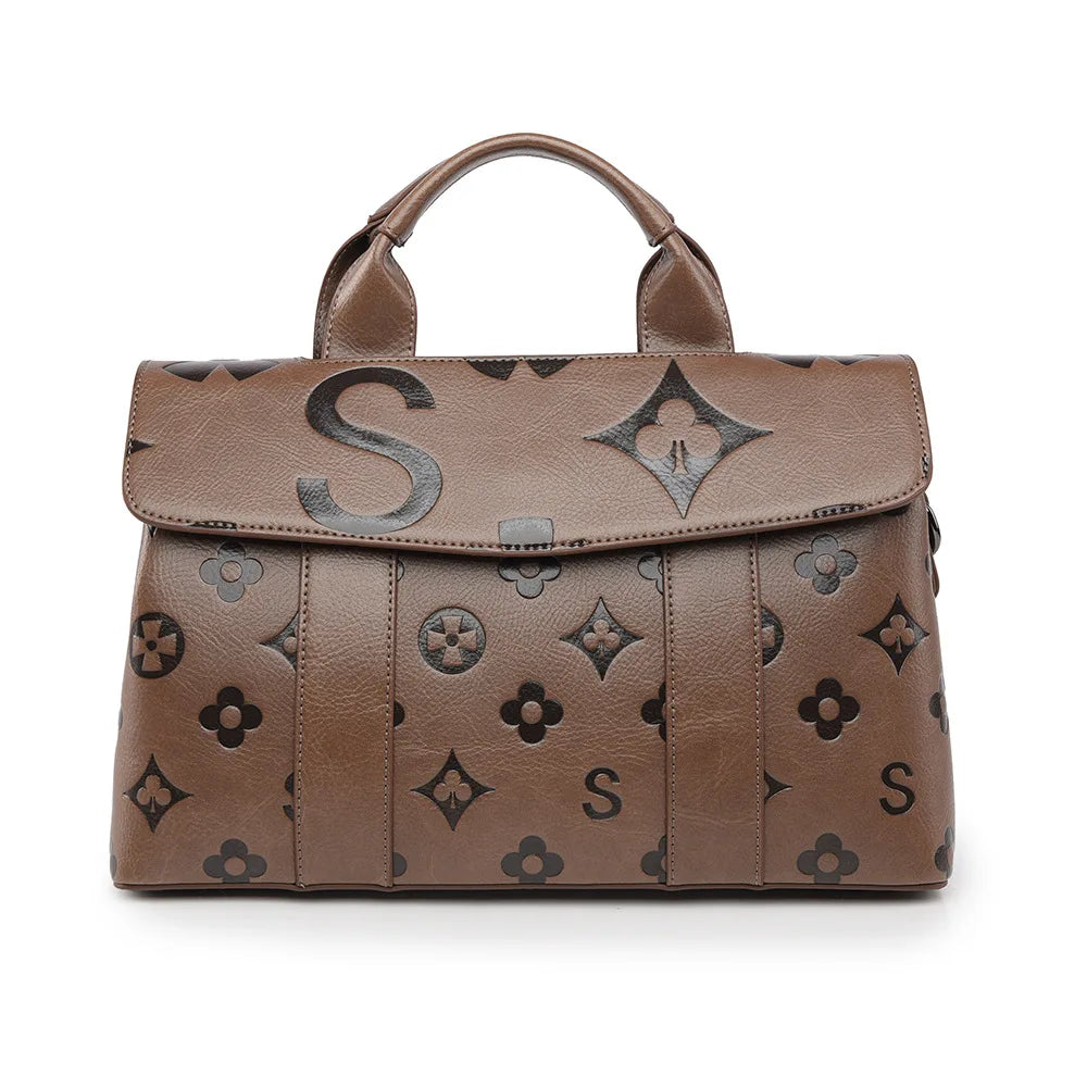Wholesale Woven Pattern Tote Bag Large Capacity PU Leather Women Shoulder Bags for Work Commuting 2026 Hot Style