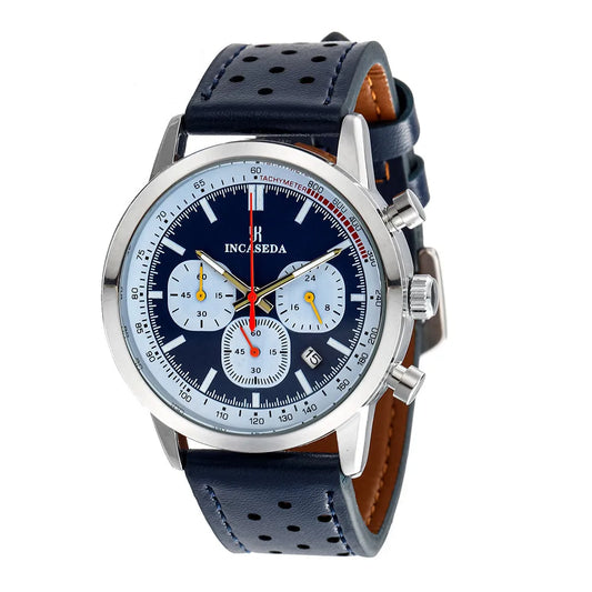INCASEDA 6034 Cheap Chinese Man Quartz Watch Costume Genuine Leather Band Luminous Chronometer Concise Sports Watch Design