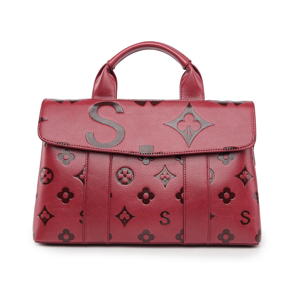 Wholesale Woven Pattern Tote Bag Large Capacity PU Leather Women Shoulder Bags for Work Commuting 2026 Hot Style