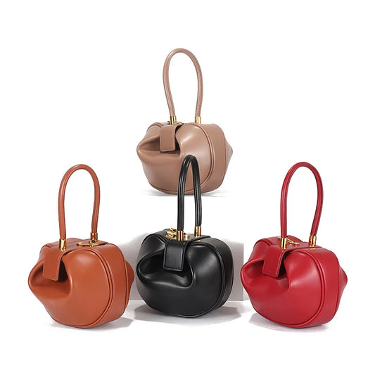 Luxury Ostrich Pattern Genuine Leather Handbag Women Large Capacity Dumpling Bag Designer Soft Cowhide Tote Sac a Main