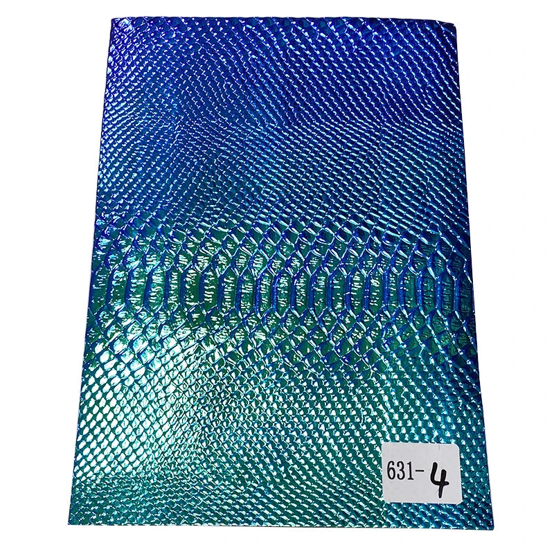 Wholesale Fancy Pu Leather Snake-patterned Faux Leather Embossing Artificial Leather for Making Handbags Shoes Bags