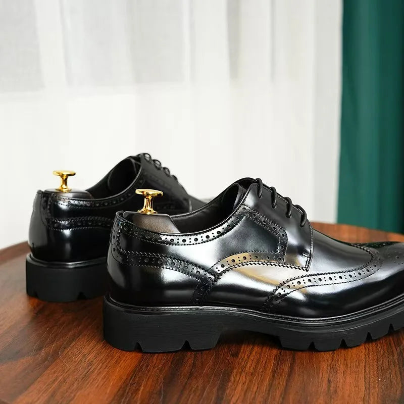 Business Casual Men's Leather Shoes Men's Wear-resistant Breathable Dress Shoes Lightweight Luxury Italian Shoes Comfortable