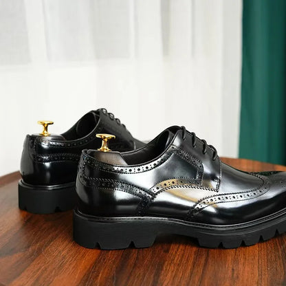 Business Casual Men's Leather Shoes Men's Wear-resistant Breathable Dress Shoes Lightweight Luxury Italian Shoes Comfortable