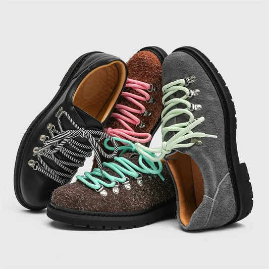 New Design Thick Sole Pointed Toe Faux Suede Leather Derby Shoes Classic Durable Height Increasing Dress Shoes
