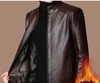 M-3XL New Spring Autumn Men's Casual PU Leather Jacket Stylish Street Vendor Coat Adult Dad Middle-Aged Elderly PU leather Coat
