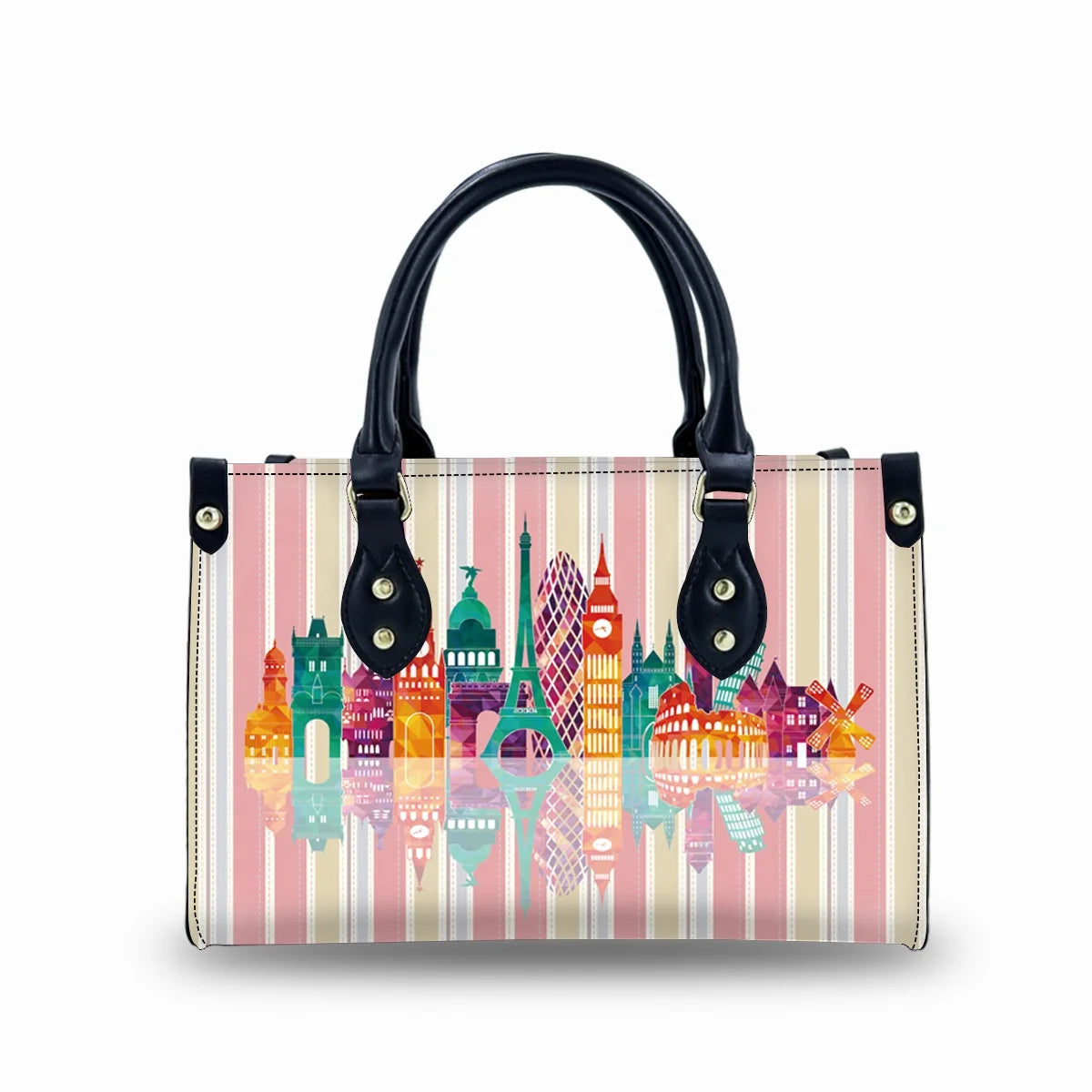 Designer Tote Bag With Zipper Pocket Luxury Leather Waterproof Gym Travel Tote Duffel Bag Custom Logo Handbag