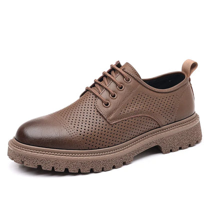 2025 New LEAO Hot Selling Men's Business Casual Leather Shoes Cowhide Thick Bottom Leather Men's Low Top Work Shoes