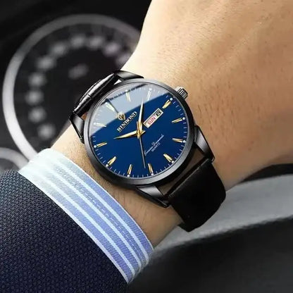 BINBOND B2238 2238 Quartz Wrist Watches Leather Strap Ladies & Man Top Luxury Couple Watch Women Men Waterproof Calendar Watch