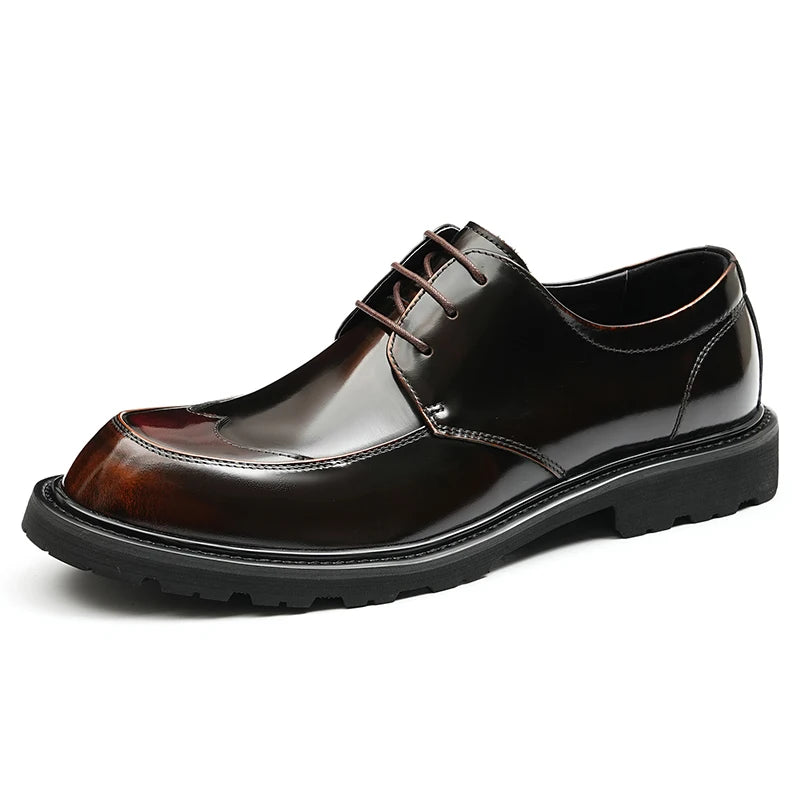 Business Casual Men's Leather Shoes Men's Wear-resistant Breathable Dress Shoes Lightweight Luxury Italian Shoes Comfortable