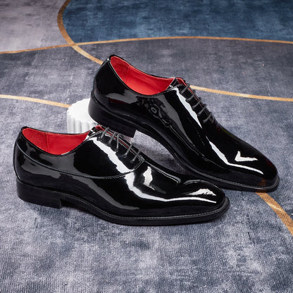 Luxury Shiny Men's Oxford Business Party Wedding Formal Shoes Genuine Leather
