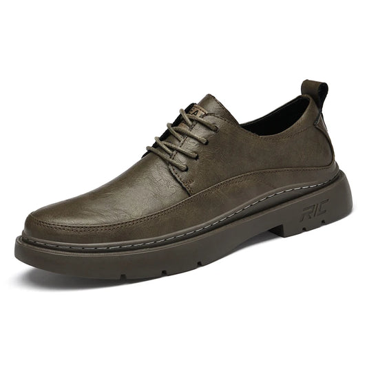 Men's Dress Uniform Oxford Work & Safety Outdoor Shoes Low-top Lace up Leather Business Thickened Fleece Cotton Padded Warm