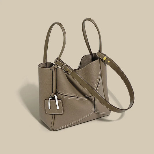 Manufacturer Real Cowhide Leather Woman Tote Bag Large Capacity Shoulder Bags Women Crossbody Handbags
