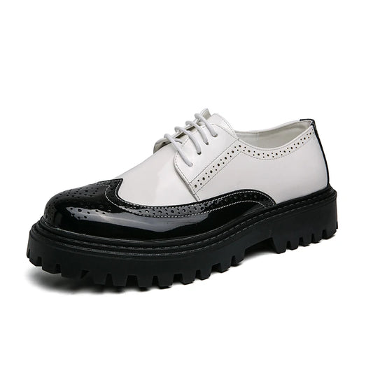 Slip-On Men's Loafers Shoes Cow Leather Solid Comfortable Hard-Wearing Platform Casual Dress Shoes Oxfords Spring Summer Autumn