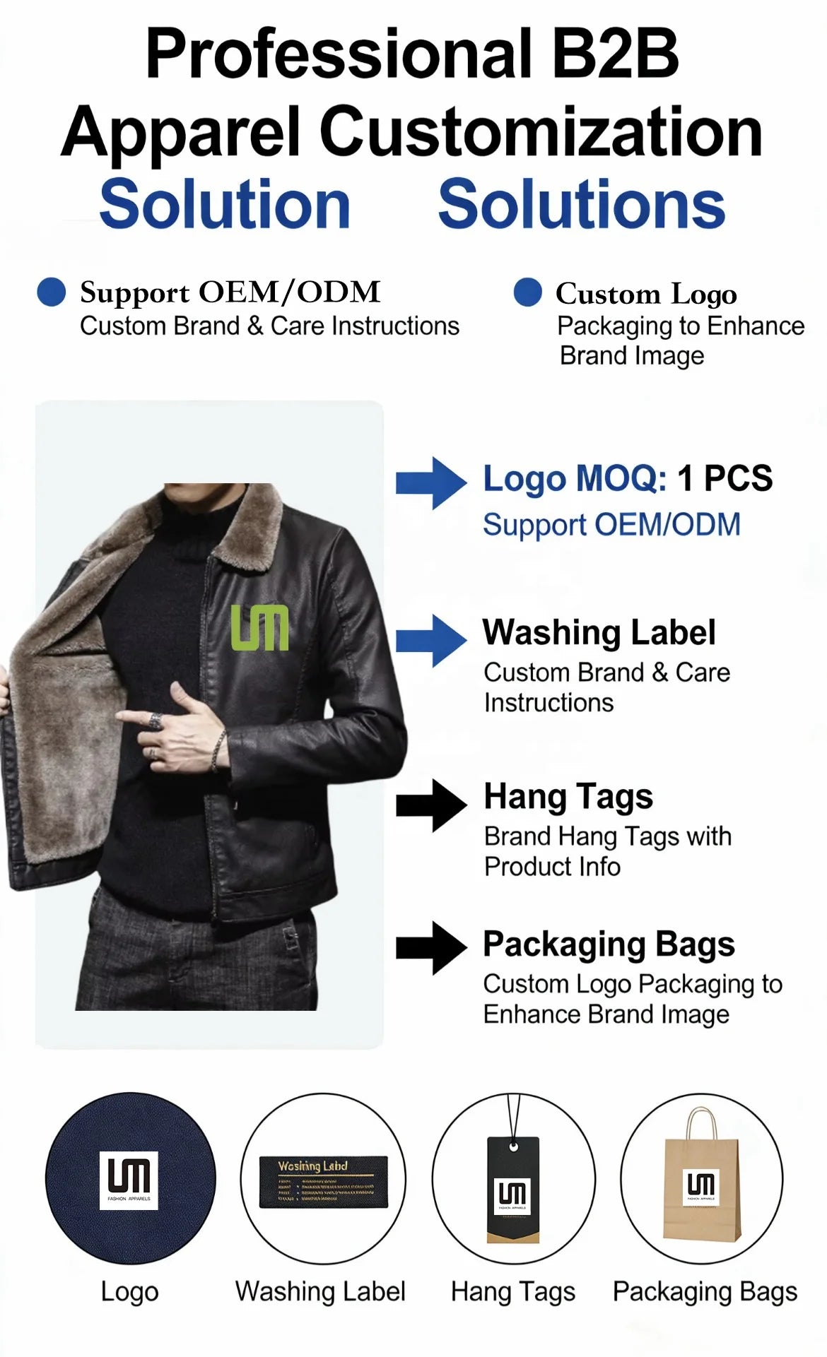 OEM Service Custom Logo Winter Men's Jacket Thick Leather with Faux Fur Collar Windproof Warm Coat Good Quality