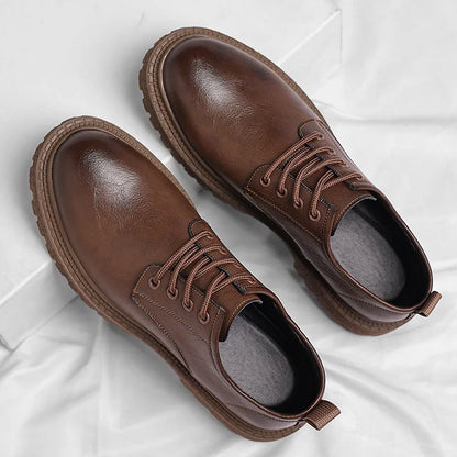 2025 New LEAO Hot Selling Men's Business Casual Leather Shoes Cowhide Thick Bottom Leather Men's Low Top Work Shoes