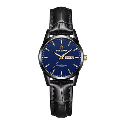 BINBOND B2238 2238 Quartz Wrist Watches Leather Strap Ladies & Man Top Luxury Couple Watch Women Men Waterproof Calendar Watch