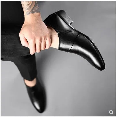 High-End Men Leather Shoes Men's Business Dress Shoes All-Match Casual Shoes Non-Slip Breathable Wedding Office Footwears