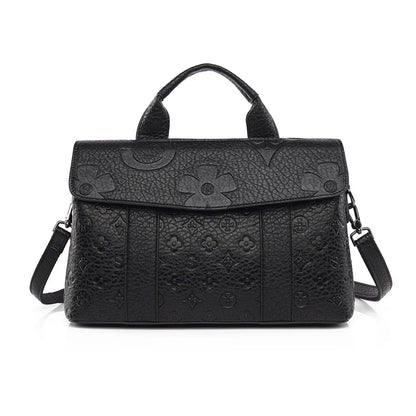 Wholesale Woven Pattern Tote Bag Large Capacity PU Leather Women Shoulder Bags for Work Commuting 2026 Hot Style