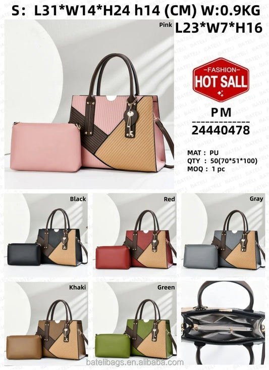 2025High Quality Fashion Luxury Designer Women's PU Leather Splicing Handbag Shoulder Bag Zipper Sealing Handbags