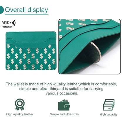 Design Own Pattern Logo Pu Leather Credit Name Business Card Holder Wallet Premium RFID Blocking Minimalist Wallet for Man Woman