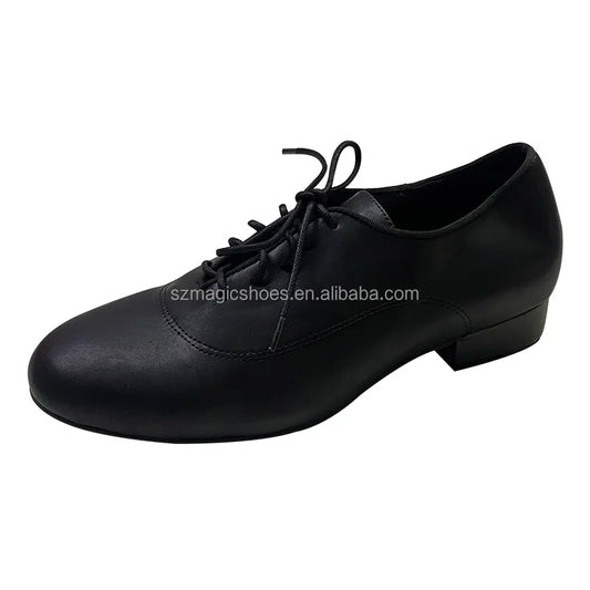 Professional Men\'s Dance Shoes Leather Black Latin Ballroom Dancing Shoes