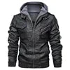 New Season Design Spring Autumn New European American Large Size Fashion Hooded 4 Colors Leather Jacket Men