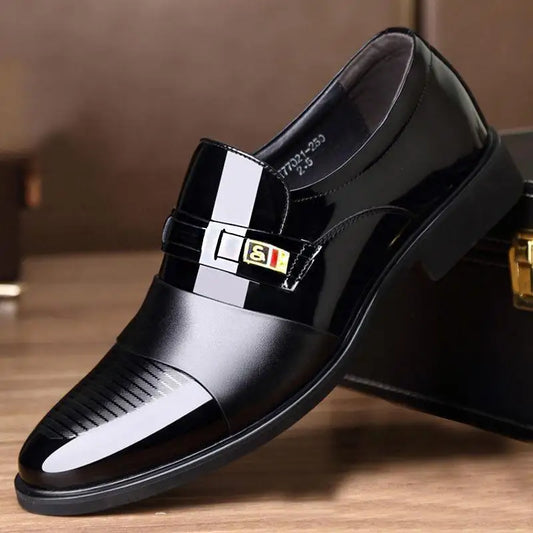 Men's Genuine Leather Lace-up Business Formal Shoes Comfort Wedding Shoes Autumn Black Casual Youth Versatile