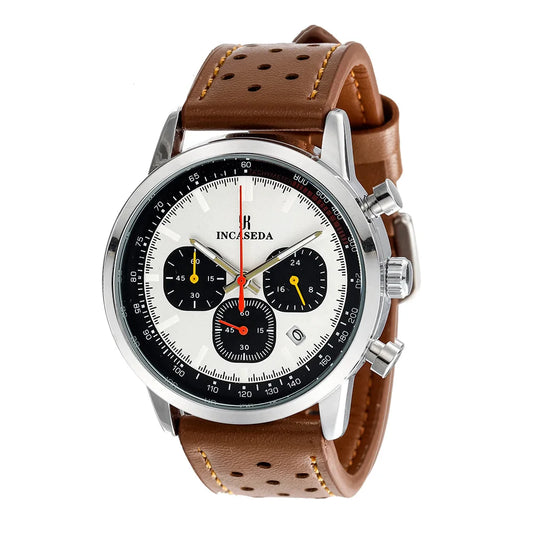 INCASEDA 6034 Cheap Chinese Man Quartz Watch Costume Genuine Leather Band Luminous Chronometer Concise Sports Watch Design