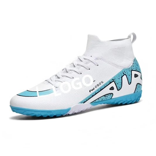High Quality Football Socks Soccer Children's Unisex Anti-Slip Football Shoes with Synthetic Leather Upper for Grass Training