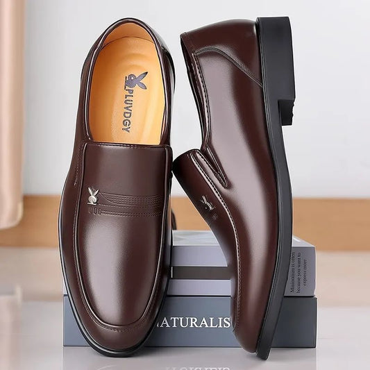 [Genuine Soft Cowhide] Special Big Sale Processing Leather Shoes Men's Non-Slip Business Work Shoes Middle-Aged and Elderly Dad's Shoes