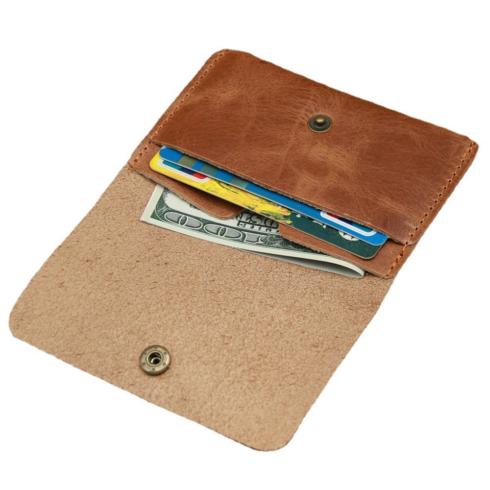 K card bag factory supply Crazy Horse leather men's wallet leather simple first layer leather retro leisure wallet wholesale