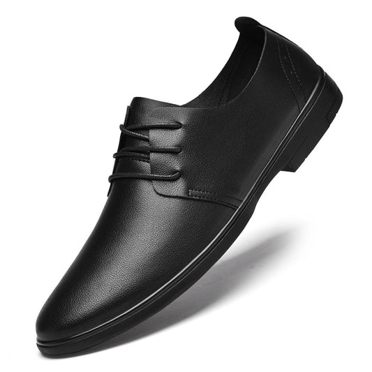 Men's Leather Shoes, Small Size 37, Breathable, Thin, Genuine Leather, Soft Sole, Large Size, British Casual Shoes, Versatile Business Driving Shoes for Men