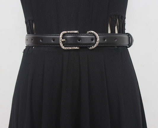 Niche homemade original classic first layer cowhide women's belt belt casual pin buckle versatile New