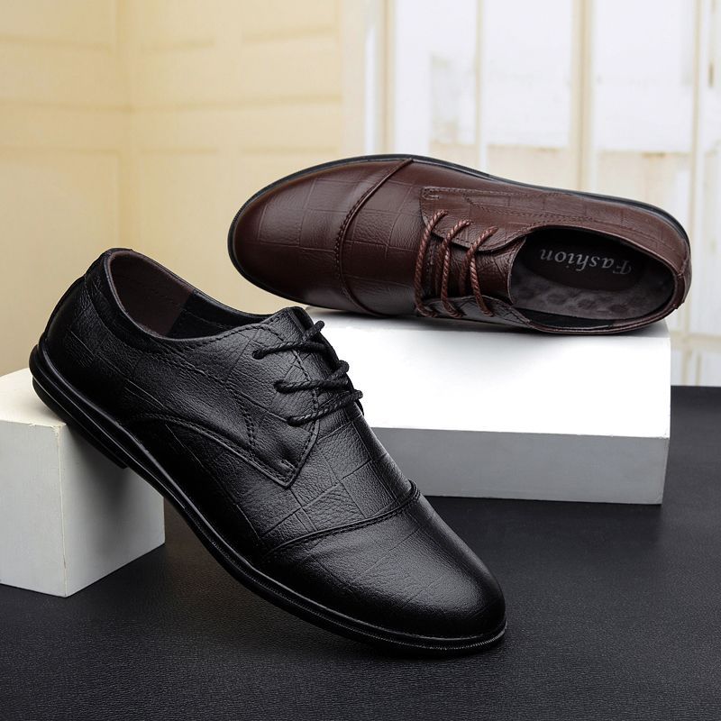 [Leather cowhide] Spring leather shoes men's leather driving shoes men's soft cowhide men's casual business shoes non-slip