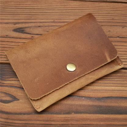 K card bag factory supply Crazy Horse leather men's wallet leather simple first layer leather retro leisure wallet wholesale
