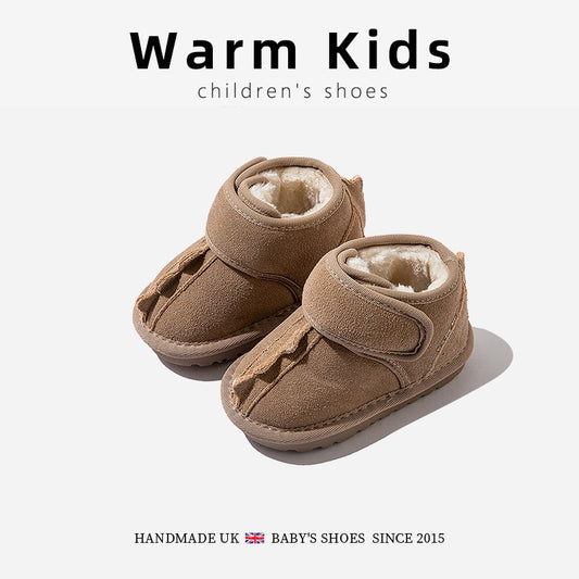 Genuine Leather Kidsren's Snow Boots Sports Northeast Thickeneded Kidsren's Baby Anti-Slip Boots Winter 2025 New Cold-Proof Cotton Shoes