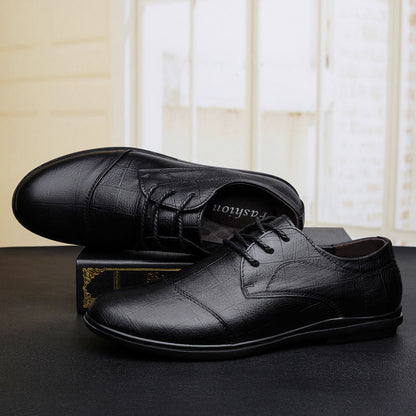 [Leather cowhide] Spring leather shoes men's leather driving shoes men's soft cowhide men's casual business shoes non-slip