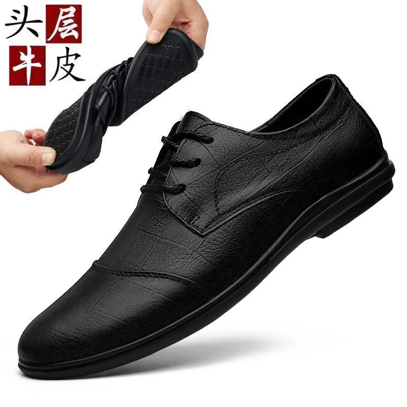 [Leather cowhide] Spring leather shoes men's leather driving shoes men's soft cowhide men's casual business shoes non-slip
