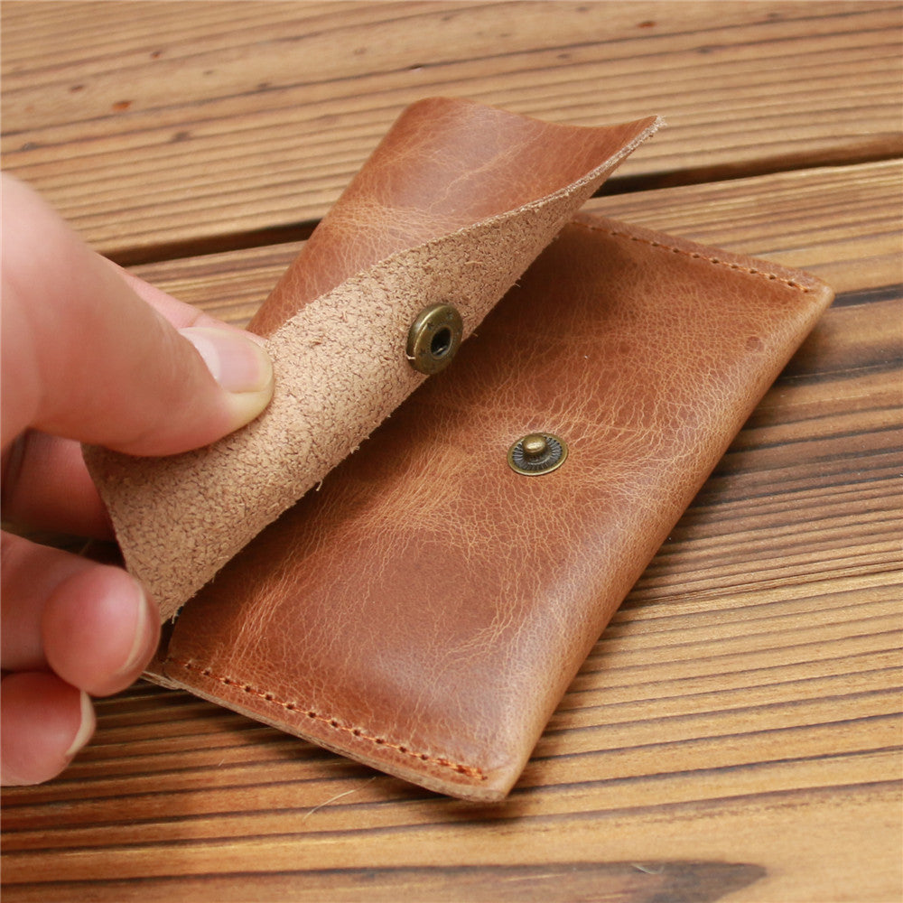 K card bag factory supply Crazy Horse leather men's wallet leather simple first layer leather retro leisure wallet wholesale