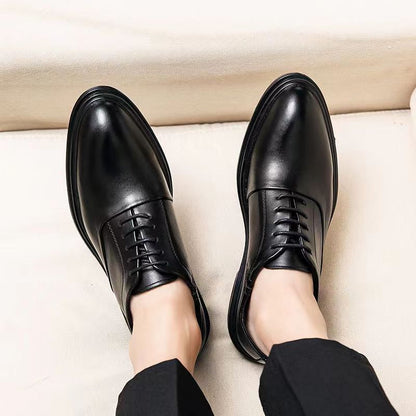 Authentic Men's All-Season Style, Ultra-Soft, Breathable, Trendy Korean Style, Versatile, Large Size, Two-Layer Cowhide, Casual Style