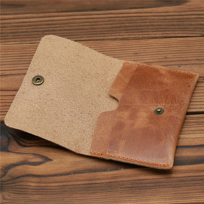 K card bag factory supply Crazy Horse leather men's wallet leather simple first layer leather retro leisure wallet wholesale
